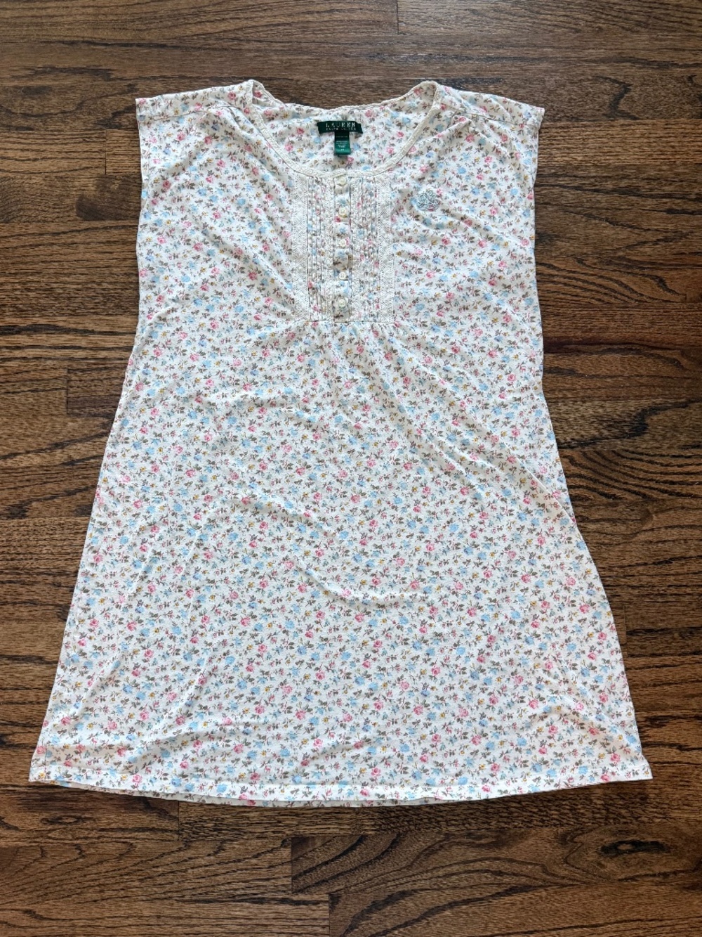 Lauren Ralph Lauren Women’s M 100% Cotton Floral Nightgown Sleep Dress